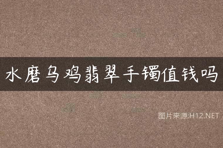 水磨乌鸡翡翠手镯值钱吗