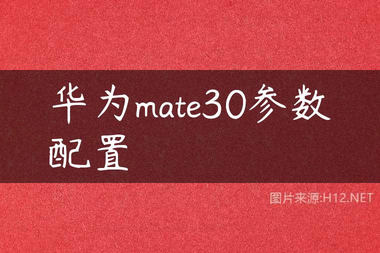 华为mate30参数配置