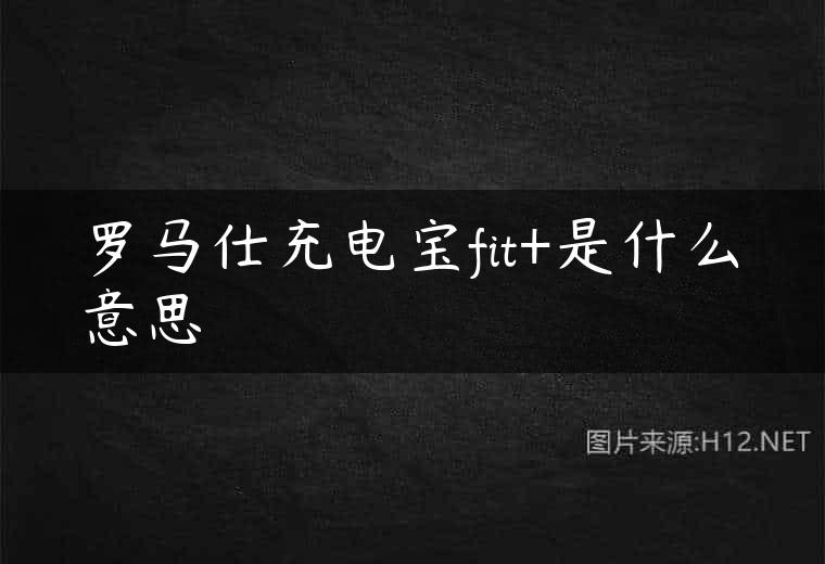罗马仕充电宝fit+是什么意思
