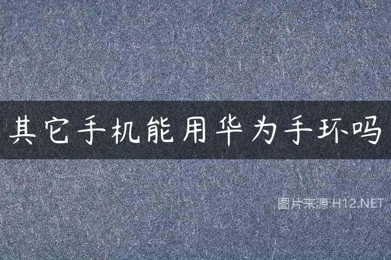 其它手机能用华为手环吗