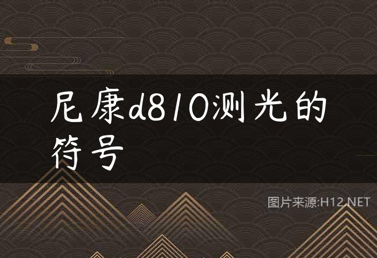 尼康d810测光的符号