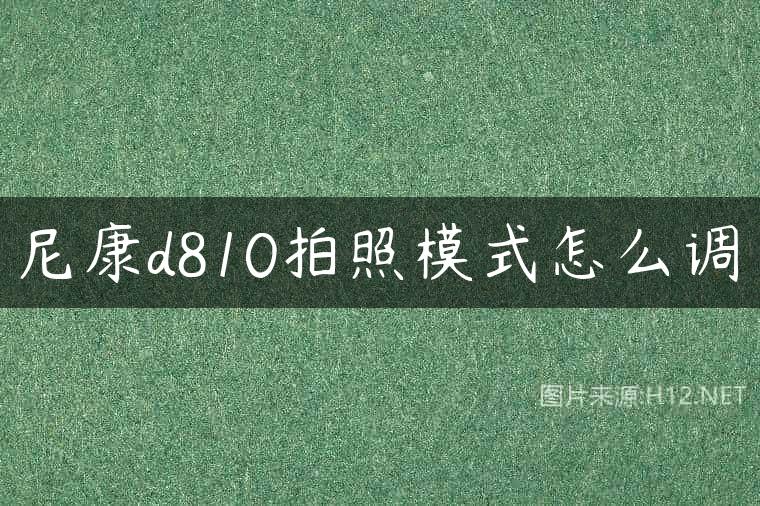 尼康d810拍照模式怎么调