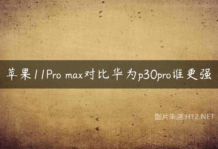 苹果11Pro max对比华为p30pro谁更强