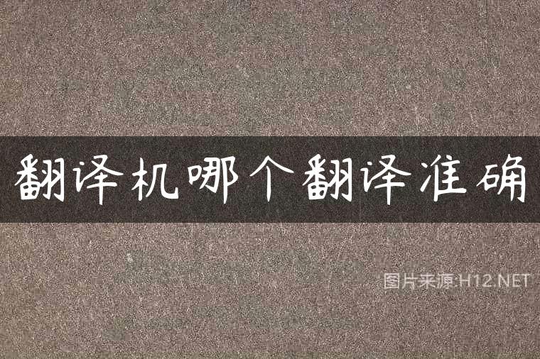 翻译机哪个翻译准确