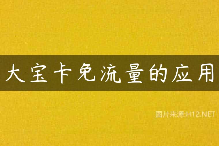 大宝卡免流量的应用