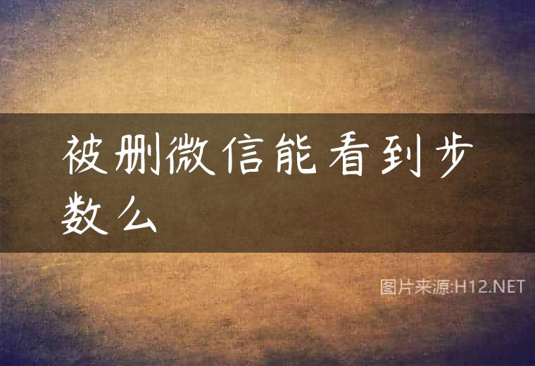 被删微信能看到步数么