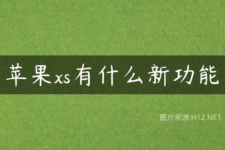 苹果xs有什么新功能