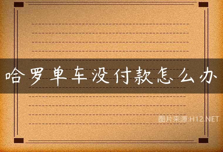 哈罗单车没付款怎么办