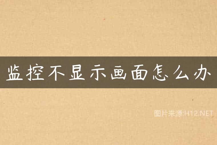 监控不显示画面怎么办