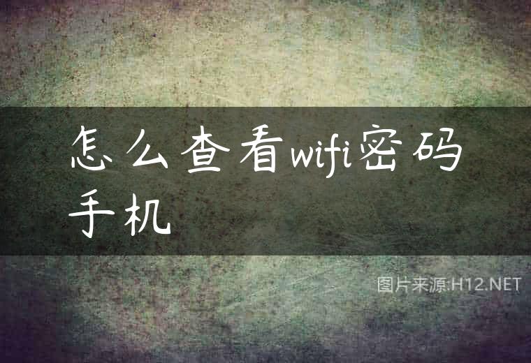怎么查看wifi密码手机