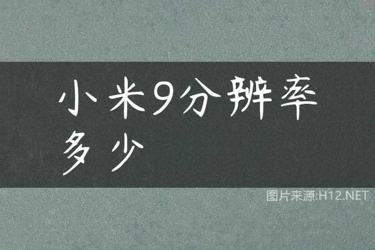 小米9分辨率多少