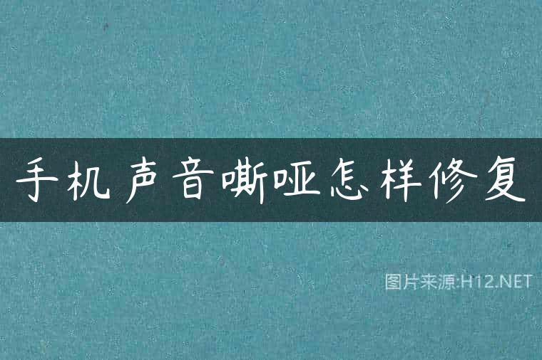 手机声音嘶哑怎样修复