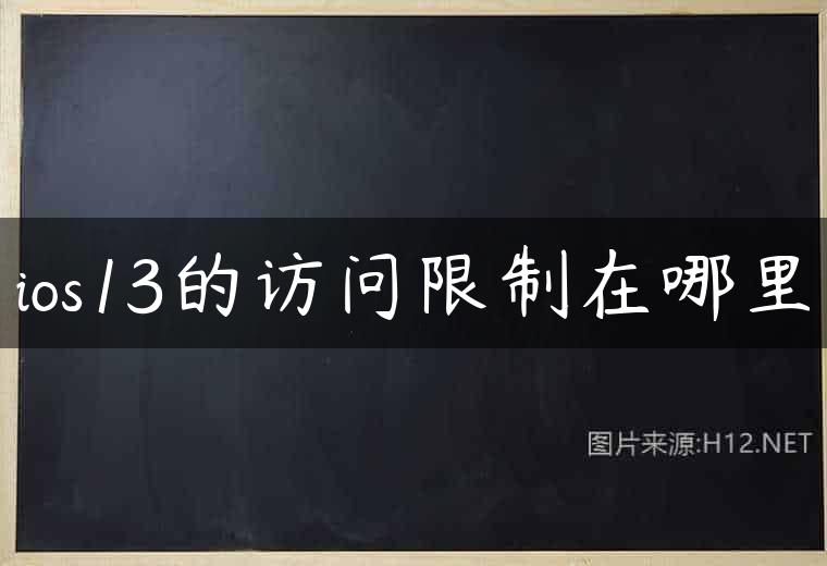 ios13的访问限制在哪里