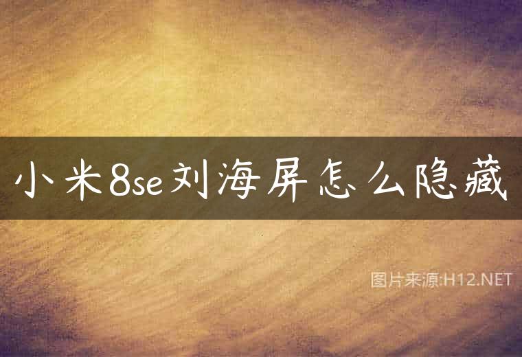 小米8se刘海屏怎么隐藏