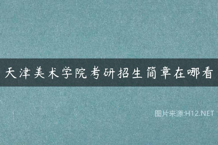 天津美术学院考研招生简章在哪看