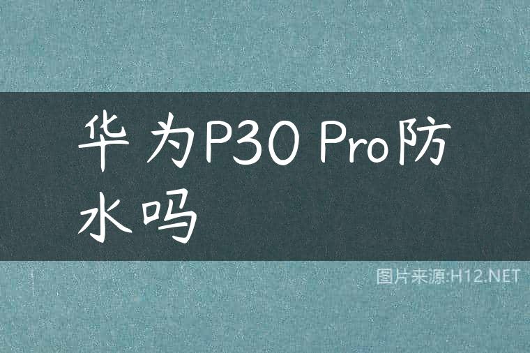 华为P30 Pro防水吗