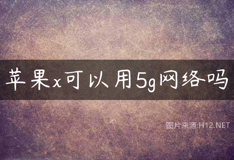 苹果x可以用5g网络吗