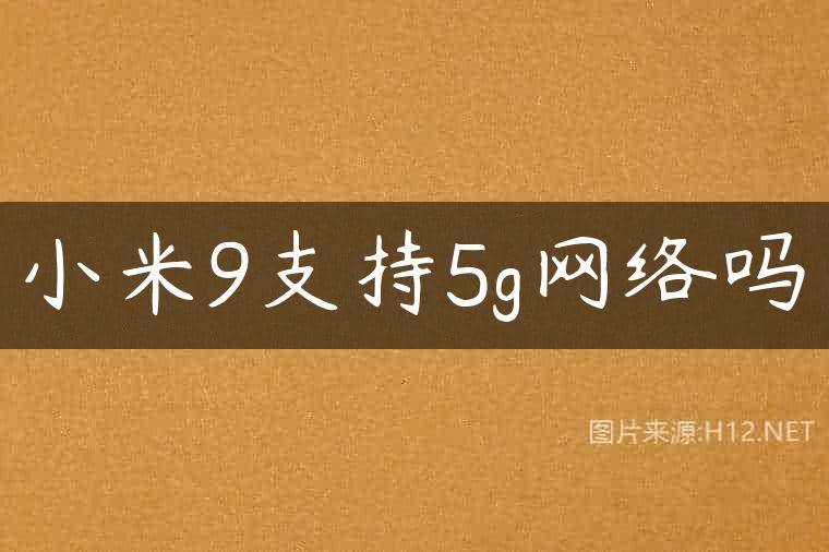 小米9支持5g网络吗