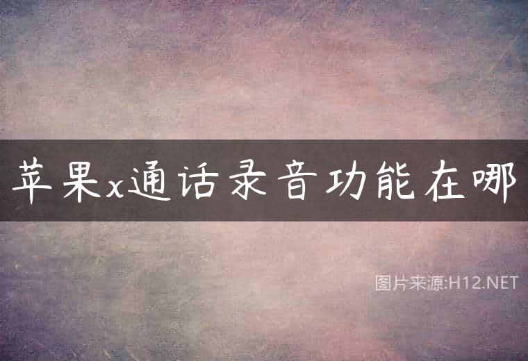 苹果x通话录音功能在哪
