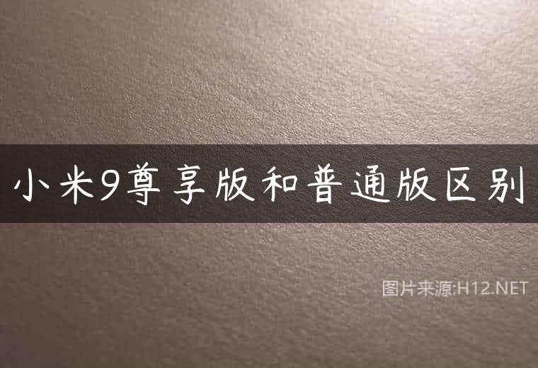 小米9尊享版和普通版区别