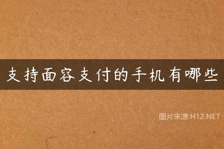 支持面容支付的手机有哪些
