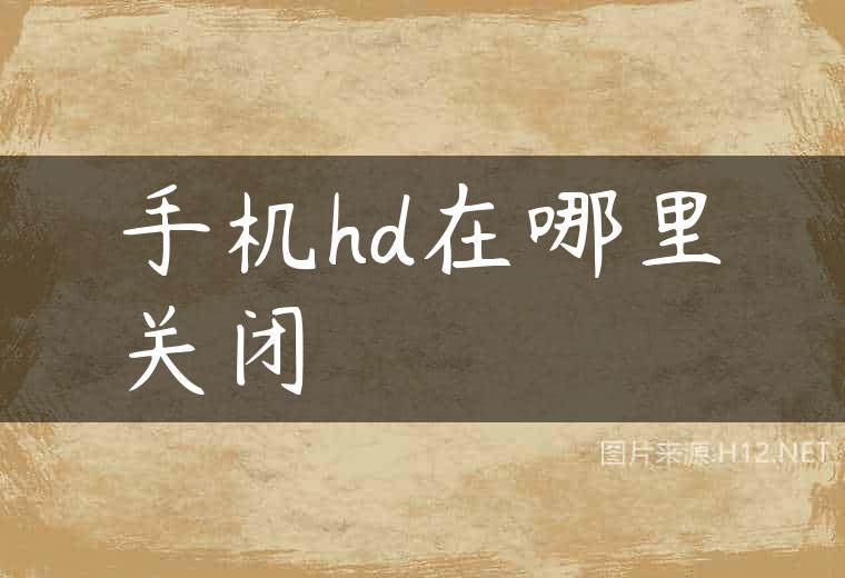 手机hd在哪里关闭