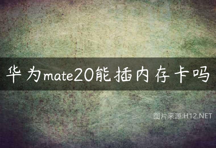 华为mate20能插内存卡吗