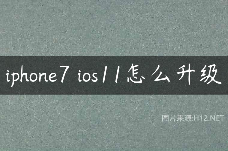 iphone7 ios11怎么升级