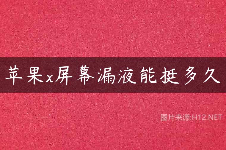 苹果x屏幕漏液能挺多久