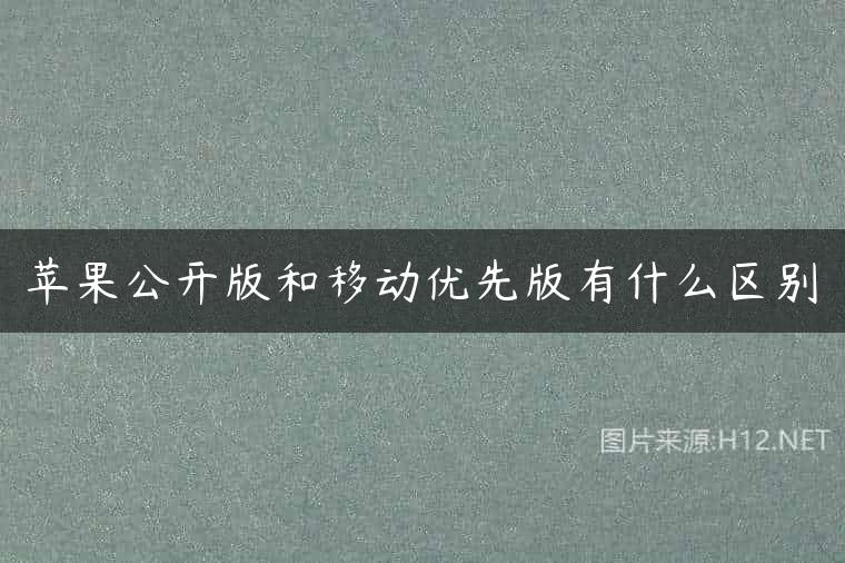 苹果公开版和移动优先版有什么区别