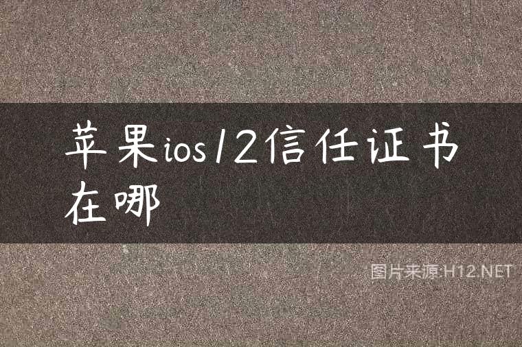 苹果ios12信任证书在哪