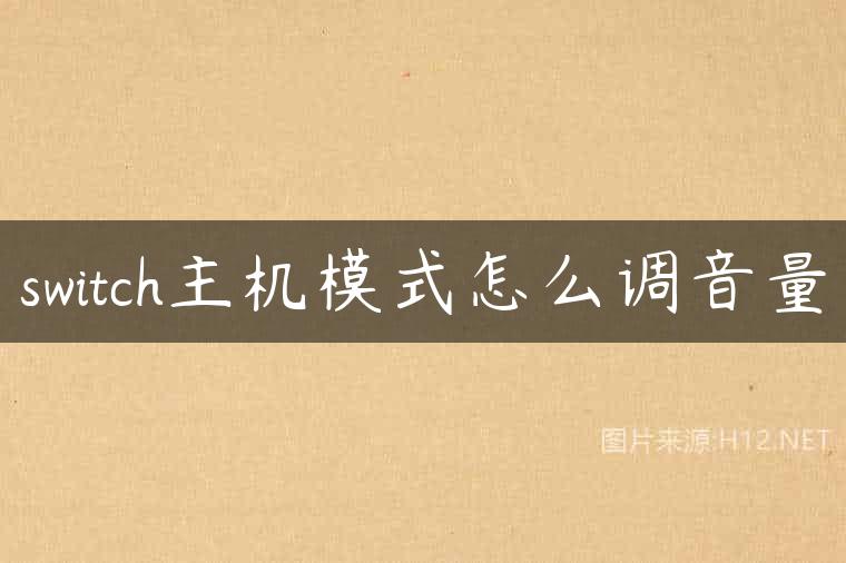 switch主机模式怎么调音量