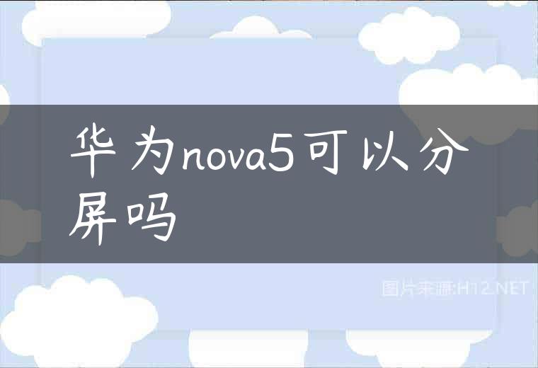 华为nova5可以分屏吗