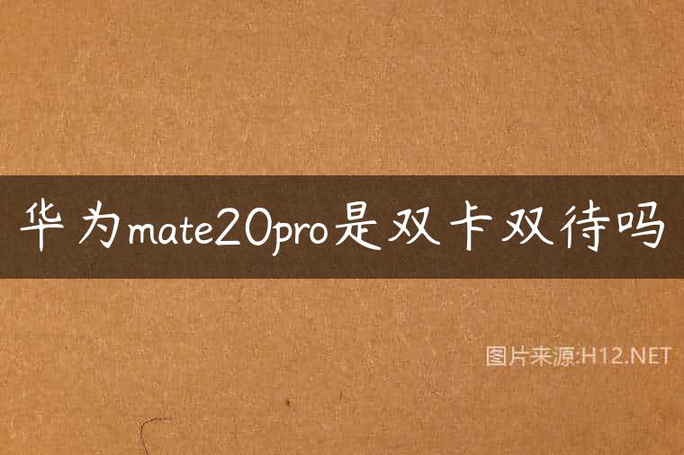 华为mate20pro是双卡双待吗