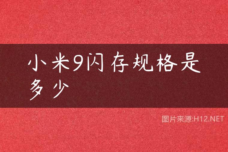 小米9闪存规格是多少