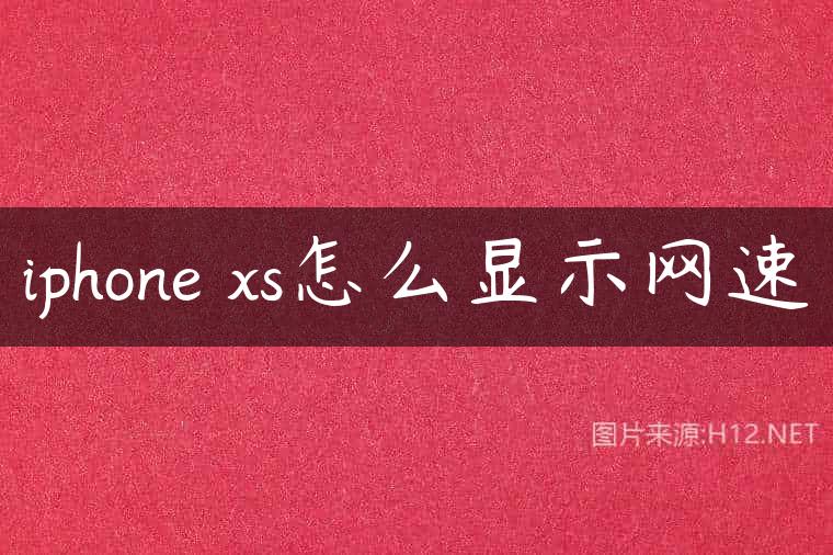 iphone xs怎么显示网速