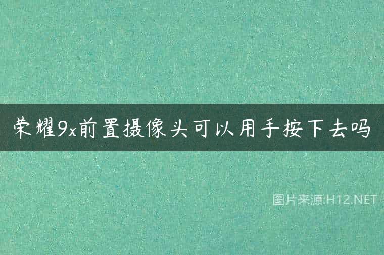 荣耀9x前置摄像头可以用手按下去吗