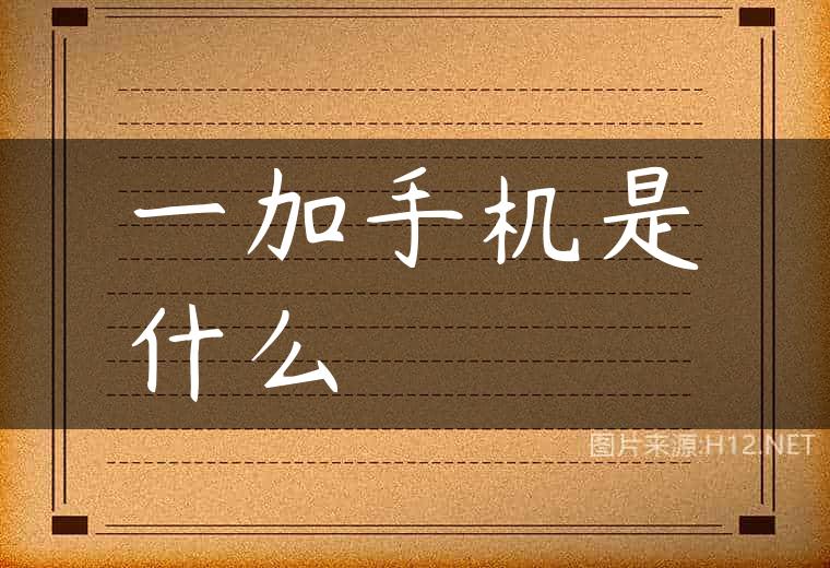 一加手机是什么
