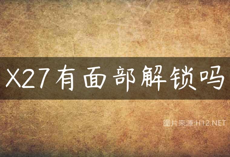 X27有面部解锁吗