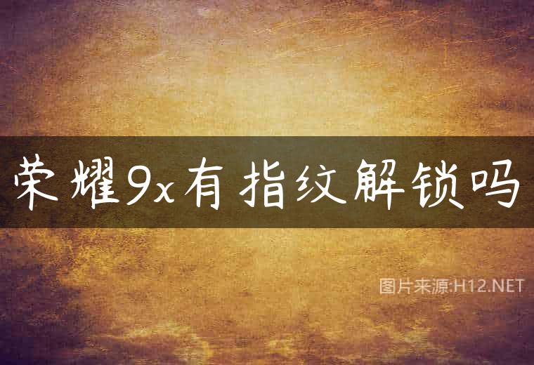 荣耀9x有指纹解锁吗