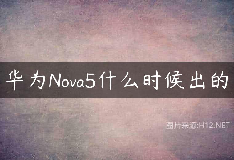 华为Nova5什么时候出的