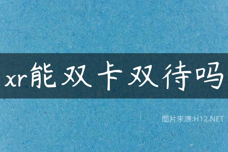 xr能双卡双待吗