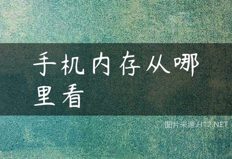 手机内存从哪里看
