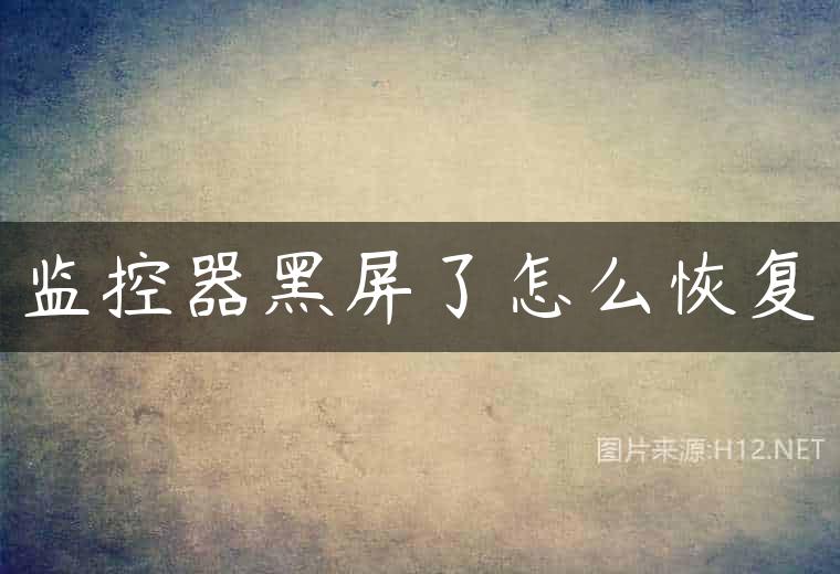 监控器黑屏了怎么恢复