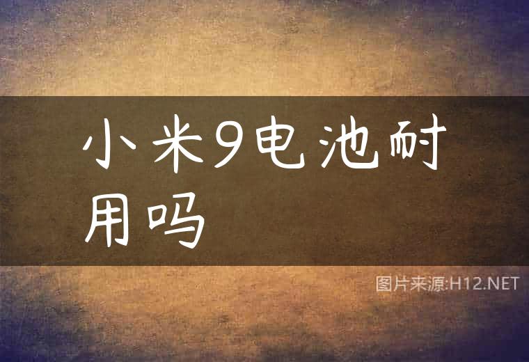 小米9电池耐用吗