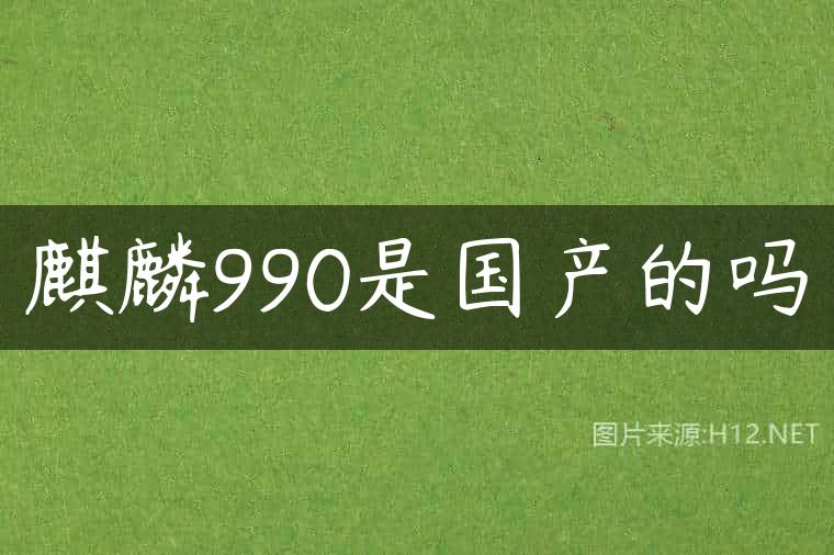 麒麟990是国产的吗
