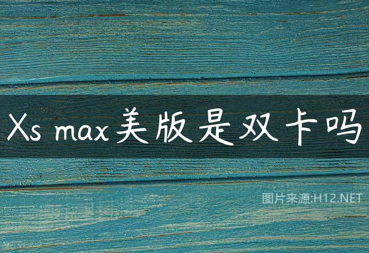 Xs max美版是双卡吗