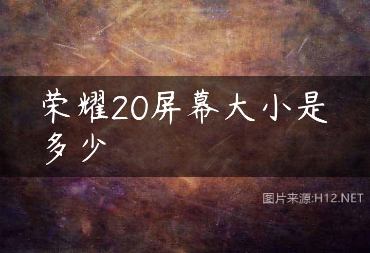 荣耀20屏幕大小是多少