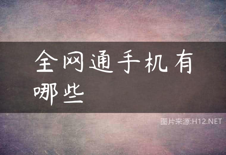 全网通手机有哪些