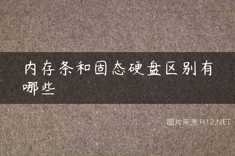 内存条和固态硬盘区别有哪些